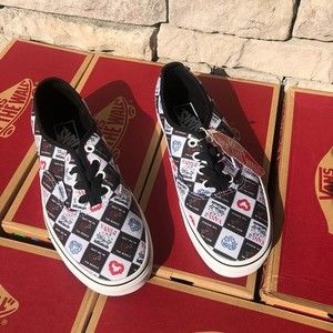 VANS Love Letters Authentic Shoes Black/True White US 7.5